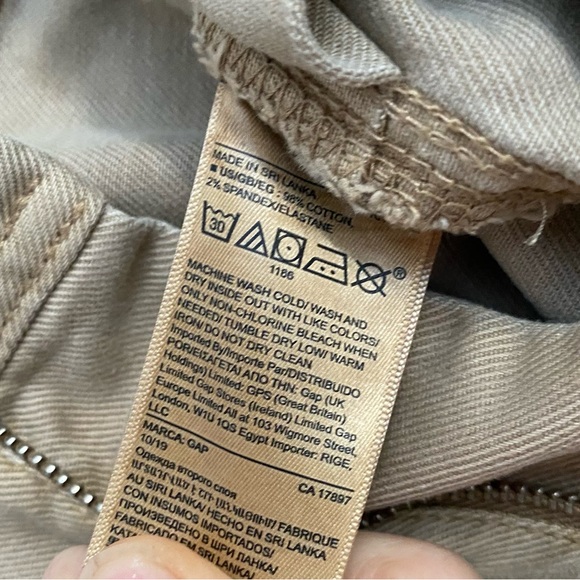 GAP Pants High Rise Wide-Leg Crop Khaki Chinos Stretch Neutral Minimalist 2 - Picture 10 of 12